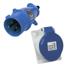 Kit Tomada Embutir N4049 + Plug N4079 4p 16a 250v 9h Steck Foto mini 1