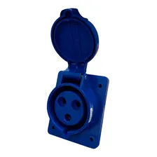 Kit Tomada Embutir + Plugue Industrial 32a Cor Azul Foto mini 3