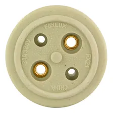 Kit Tomada + Plug Elétrica Bipolar 30a Porcelana - Foxlux Cor Branco Foto mini 1
