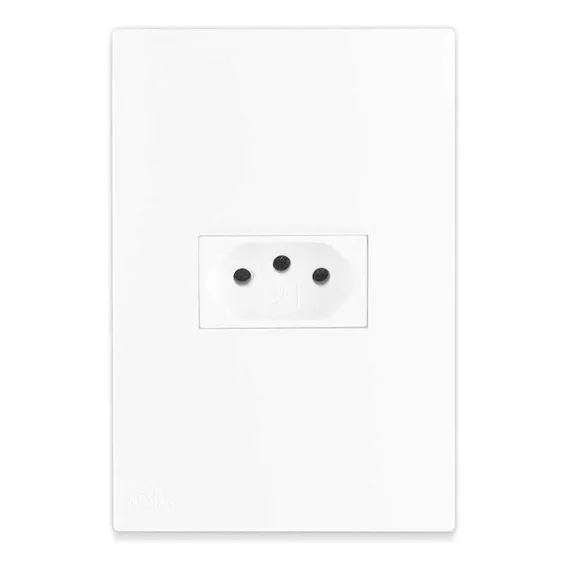 Kit Tomada Simples 10a Com Espelho Completo 10 Unidades Cor Branco Foto 1