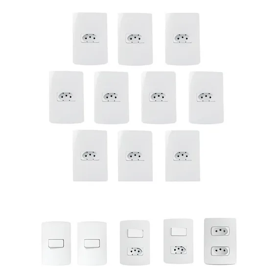 Kit Tomadas E Interruptores 15 2x4 Branco - Margirius Foto 1