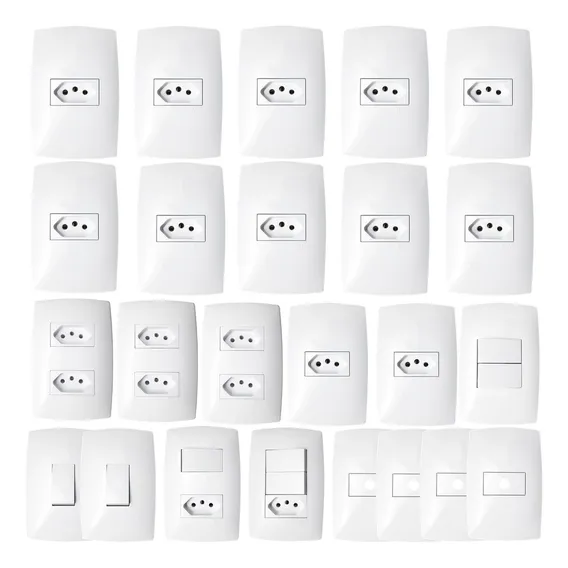 Kit Tomadas Interruptores Casa Completa Com 24 Home Foto 1