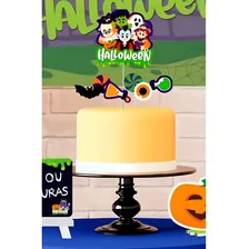 Kit Topo De Bolo Personalizado Abóbora Bruxas Aniversário Foto mini 2