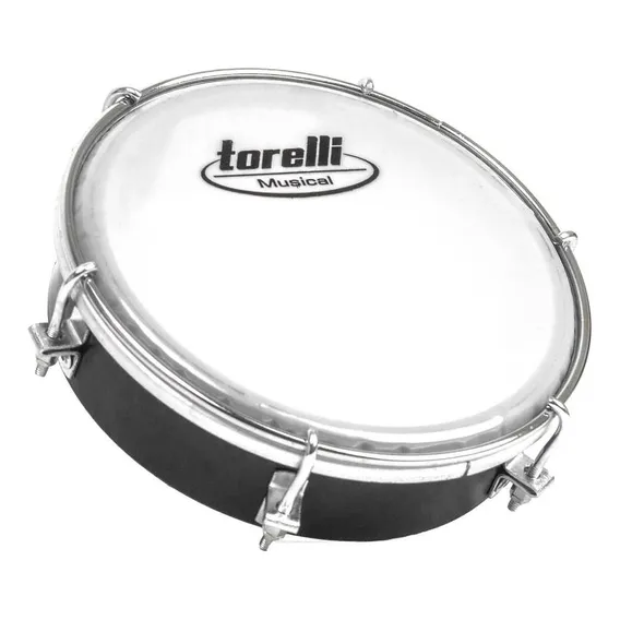 Kit Torelli Tamborim Corpo Preto Pele Leitosa Tt404+baqueta Cor Preto Foto 1