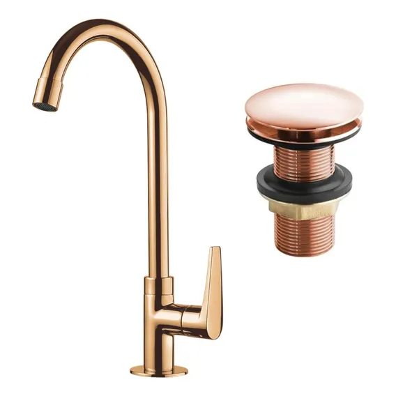 Kit Torneira Lavatorio Mesa + Válvula Luxo Metal Lorenzetti Foto 1