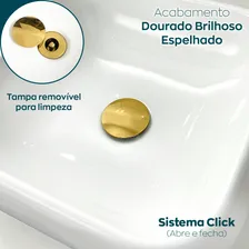 Kit Torneira square baixa ralo 3cm Dona D.cor cor Dourada Foto mini 3