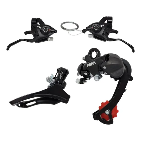 Kit Transmissão Bicicleta Mtb 21v Câmbio Dianteiro Traseiro + Par Alavancas Foto 1