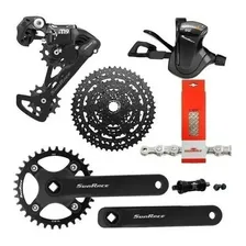 Kit Transmissão Sunrace C Corrente E Cassete 11/50d 1x9 Foto  mini 1