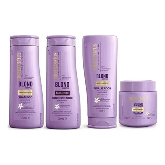 Kit Tratamento Blond Desamarelador 4 Produtos Bio Extratus Foto 1