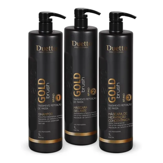 Kit Tratamento Gold Brush Duetto Profissional Foto 1