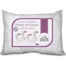 Kit travesseiros 2peças 45x65cm 100% penas de ganso Daune cor branco Foto mini 4