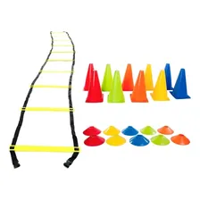 Kit Treino Circuito Funcional Escada Agilidade Cones Chapéu Chinês Yangfit Foto mini 1
