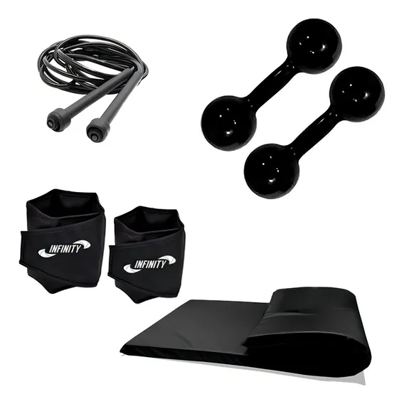 Kit Treino Funcional - Halter + Corda+ Colchonete +caneleira Foto 1