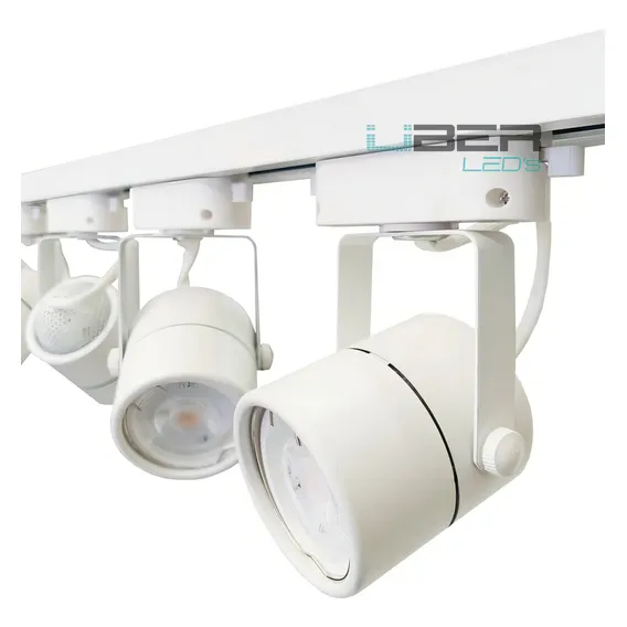 Kit Trilho Branco 3 Spot Gu10 3 Lâmpada Dimerizável 7w 3000k 110V/220V (Bivolt) Foto 1