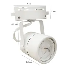 Kit Trilho Branco 3 Spot Gu10 3 Lâmpada Dimerizável 7w 3000k 110V/220V (Bivolt) Foto mini 4