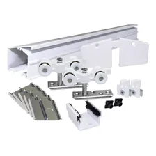 Kit Trilho Branco P/ Porta De Correr C/ Fixação Oculta - 4un Foto mini  2
