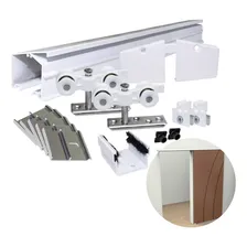 Kit Trilho Branco P/ Porta De Correr C/ Fixação Oculta - 4un Foto mini 1