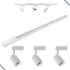 Kit Trilho Eletrificado 1 Metro C/ 3 Spot De 7w Preto Branco 6000k Branco Frio Foto  mini 1