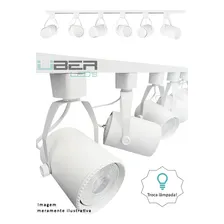 Kit Trilho Eletrificado 1m Branco 4 Spot E27 Par20 Led 2700k Foto  mini 1