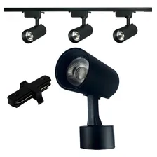 Kit Trilho Eletrificado 1m Preto + 3 Spots Led 7w Frio Foto  mini 1