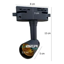 Kit Trilho Eletrificado 1m Preto 4 Spots E27 Bulbo Par20 Foto mini 4