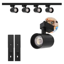 Kit Trilho Eletrificado 2m + 4 Spots Led 7w Preto Quente Foto  mini 1