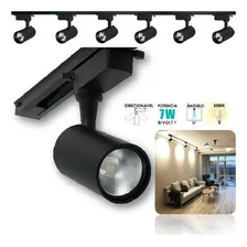 Kit Trilho Eletrificado 2m Preto 6 Spots 7w Luz Quente 3000k Foto mini 1