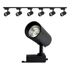 Kit Trilho Eletrificado 2m Preto + 6 Spots Led 7w Luz 6500k Foto mini 1