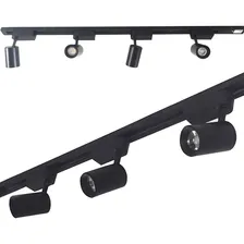 Kit Trilho Eletrificado 4m +7 Spot Led 7w 3000k Preto 127/220v Foto  mini 1