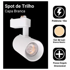 Kit Trilho Eletrificado 4m Branco + 10 Spots Led 7w Neutro Estrutura Emenda Curva 127/220v Foto mini 4