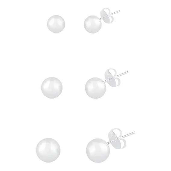 Kit Trio Brincos Bola Bolinha 2mm 3mm 4mm Em Prata 925 Foto 1