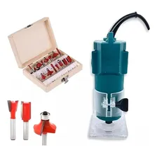 Kit Tupia Laminadora 6mm 650w + Jogo Fresas Tupia 15 Peças Foto mini 2