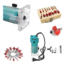Kit Tupia Laminadora 6mm 650w + Jogo Fresas Tupia 15 Peças Foto mini 1