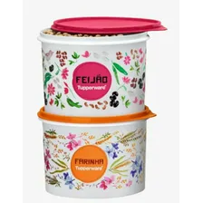 Kit Tupperware 2 Caixas Mantimentos Floral Farinha E Feijão Foto  mini 1