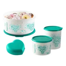Kit Tupperware Coração Turquesa 4 Cor Azul-turquesa Foto mini 1