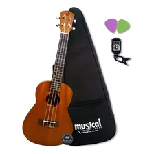 Kit Ukulele Winner Concert 23 Sapele Palhetas Afinador Bag Foto mini 1