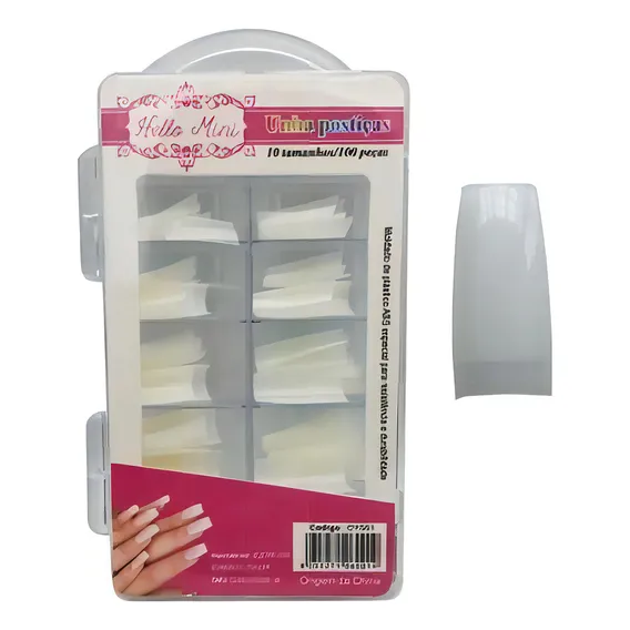Kit Unhas Postiças Tips Nail Hello Mini C/100 - Oy001-4 Foto 1