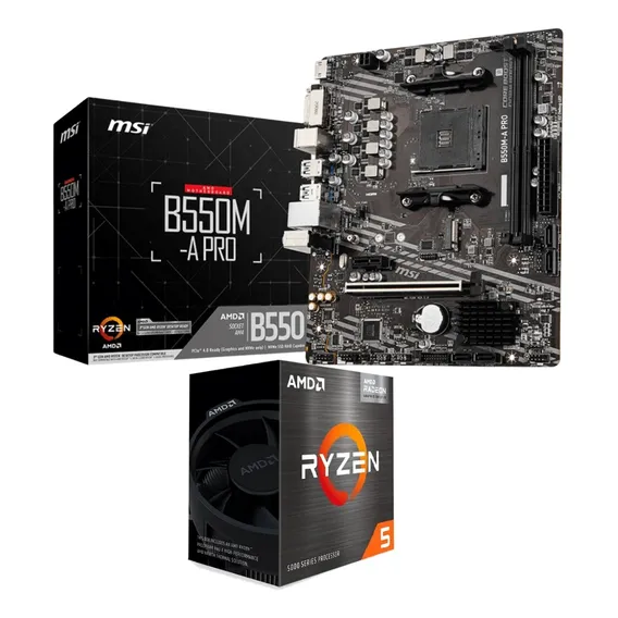 Kit Upgrade Amd Ryzen 5 5500 + B550m Msi Cor Preto Foto 1