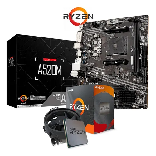 Kit Upgrade Gamer Cpu Amd Ryzen 5 / Vga Vega / Placa Mãe Am4 Cor Preto Foto 1