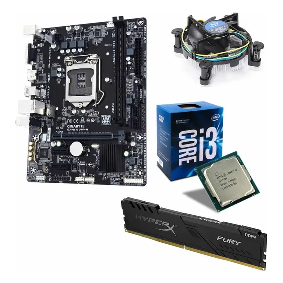 Kit Upgrade I3-7100 3.9 + Placa Mãe H110m C/memória 8gb Ddr4 Cor Preto Foto 1