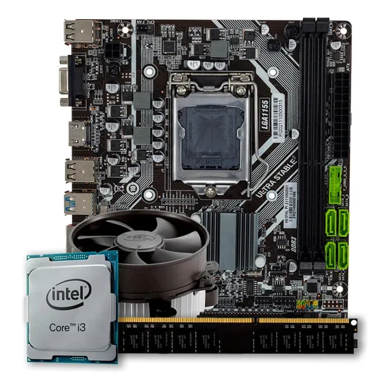 Kit Upgrade, Intel Core I3 + Placa Mãe + 8gb Ddr3 Cor Preto Foto 1