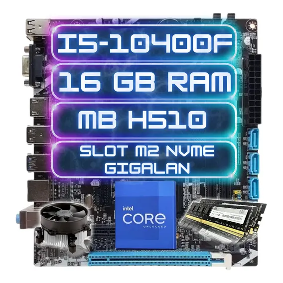 Kit Upgrade Intel I5-10400f + Mb H510 + 16gb Ddr4 + Fan Cpu Foto 1