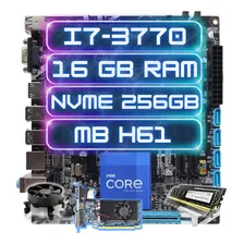 Kit Upgrade Intel I7-3770+h61 16gb Ddr3 + Nvme 256gb Cor Pre Foto  mini 1