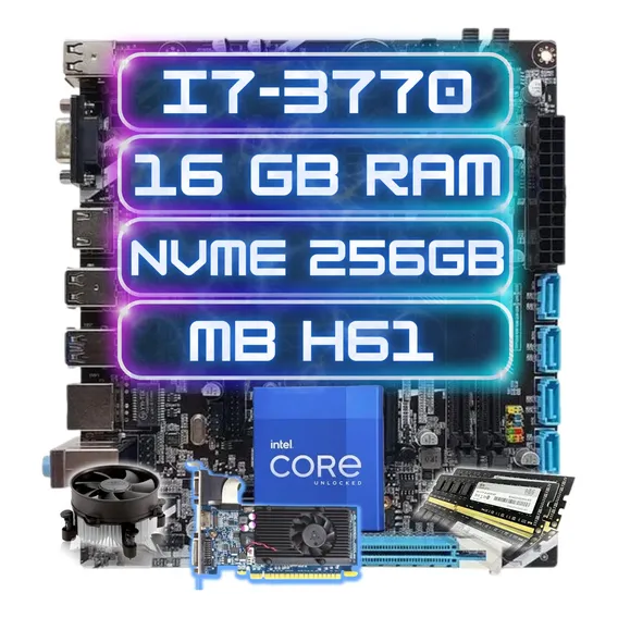 Kit Upgrade Intel I7-3770+h61 16gb Ddr3 + Nvme 256gb Cor Pre Foto 1