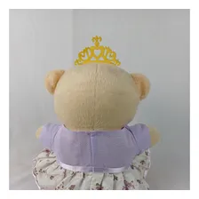 Kit Ursinhos Pelucia Princesa Coroa Enfeite Temático Fofinho Cor Lilás Foto mini 4