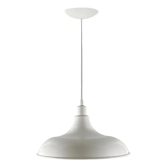 Kit Utron 5 Luminárias Pendente Prato Bedd Retrô 32cm Branco Foto 1
