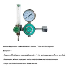 Kit Válvula Regulador Oxigênio Fluxômetro Inalação Domicilia Foto mini 4