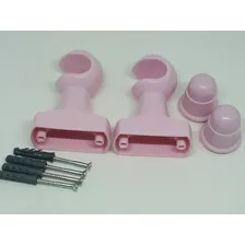 Kit Varão 1,00 Metro Para Cortina 19mm. Rosa Bebe Foto mini 4