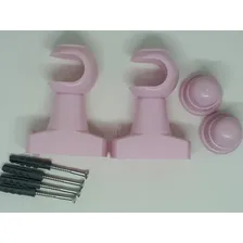 Kit Varão 1,00 Metro Para Cortina 19mm. Rosa Bebe Foto mini 2