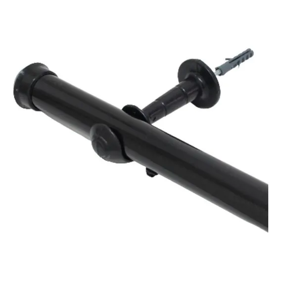 Kit varão Simples para cortinas preto 2.00 mts 28mm grosso Foto 1
